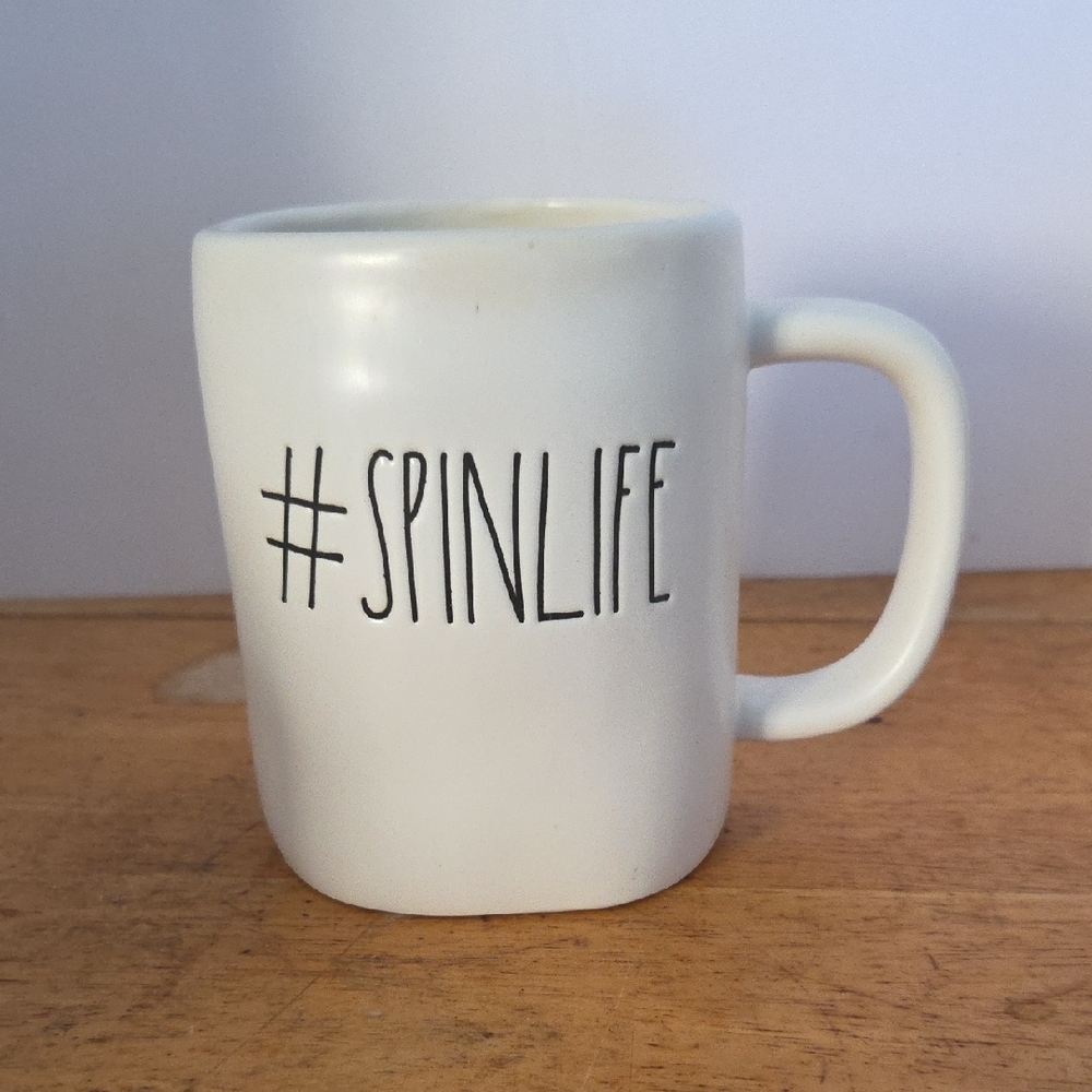 Rae Dunn White #SPINLIFE Mug